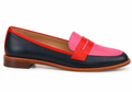 Mocasín Penny Tricolor Clara Marino y Fucsia