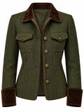 Chaqueta Tweed con Terciopelo Teresa Verde Bosque