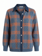 Chaqueta Teresa Tartán azul denim