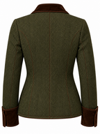 Chaqueta Tweed con Terciopelo Teresa Verde Bosque