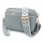 Bolso Bandolera con Asa Estampada Alma Azul Niebla