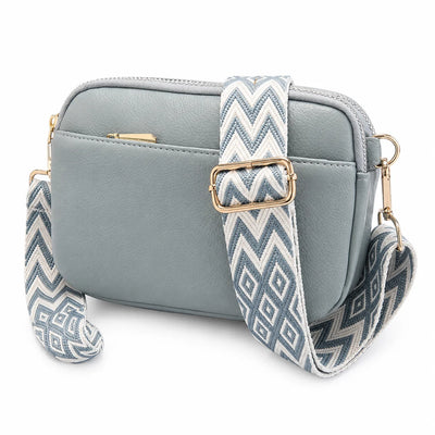 Bolso Bandolera con Asa Estampada Alma Azul Niebla