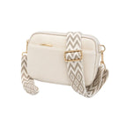 Bolso Bandolera con Asa Estampada Julieta Crema