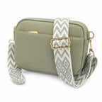 Bolso Bandolera con Asa Estampada Salma Verde Salvia