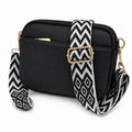 Bolso Bandolera con Asa Estampada Nora Negro