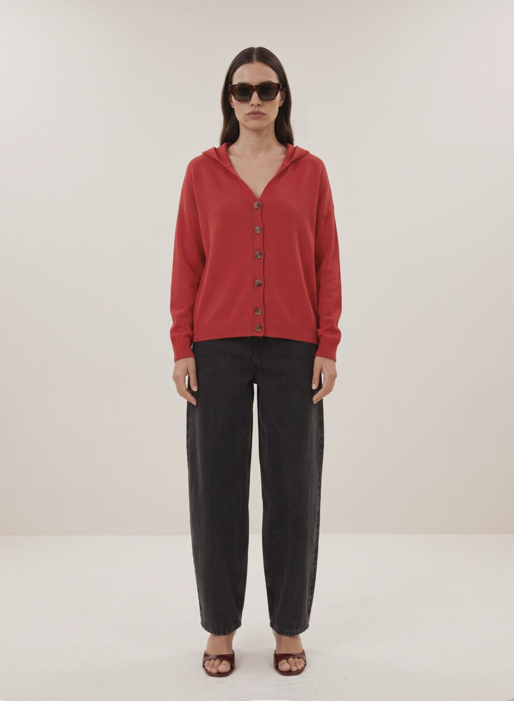 Chaqueta Zoe Punto con Capucha y Botones