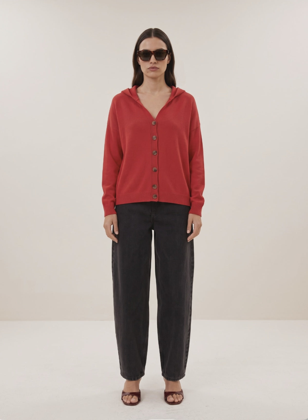 Chaqueta Zoe Punto con Capucha y Botones